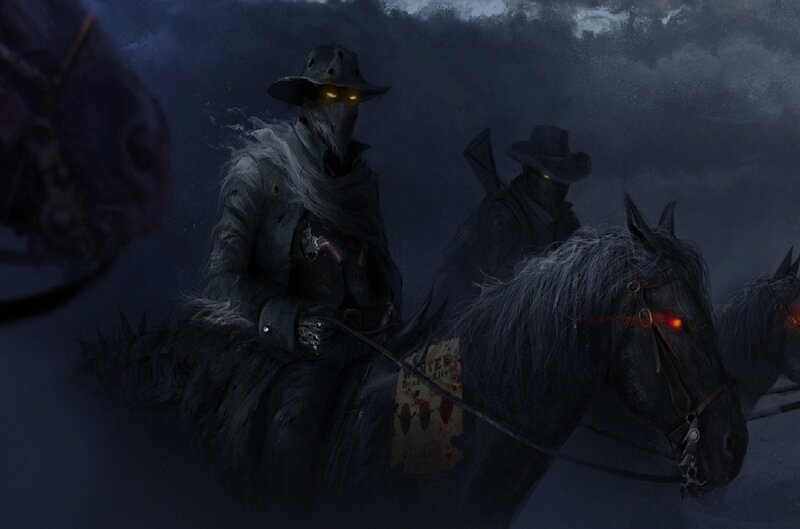 Ghostly Cowboys on Horses