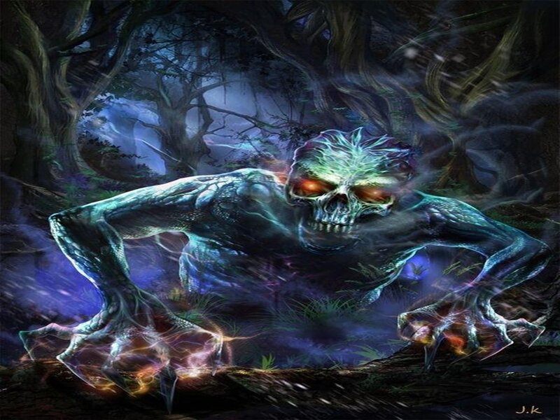Ghostly Creature in Forest