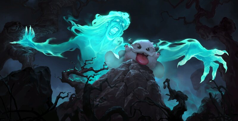 Ghostly Creature on Rock — Blue