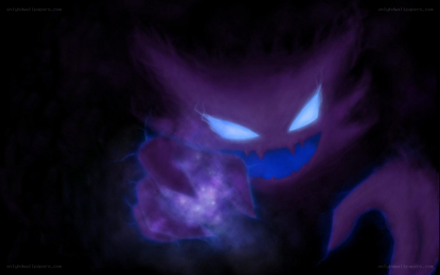 ghostly creature with glowing eyes