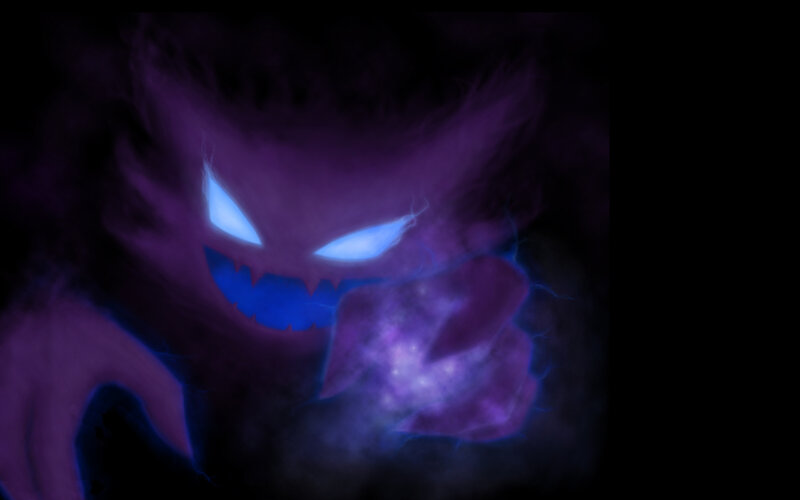 ghostly creature with glowing eyes