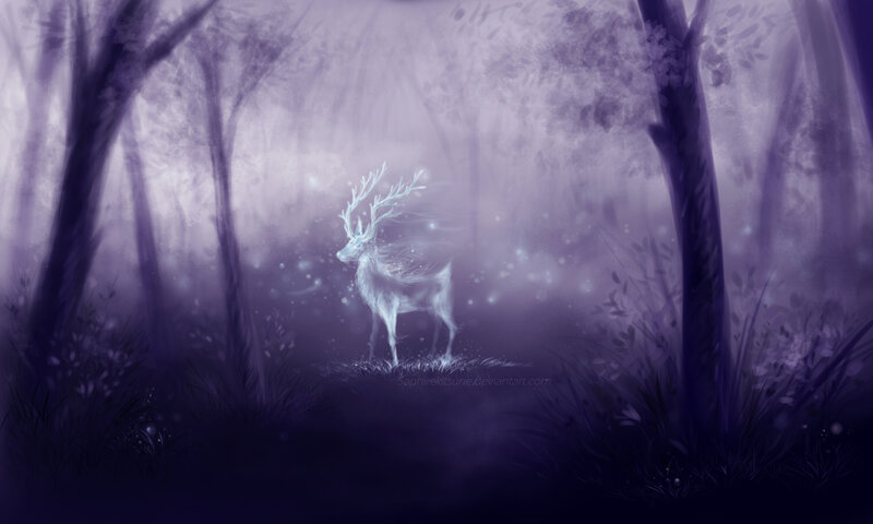 Ghostly Deer in Forest