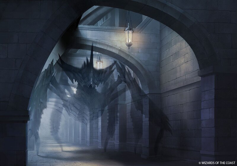 Ghostly Dragon in Corridor