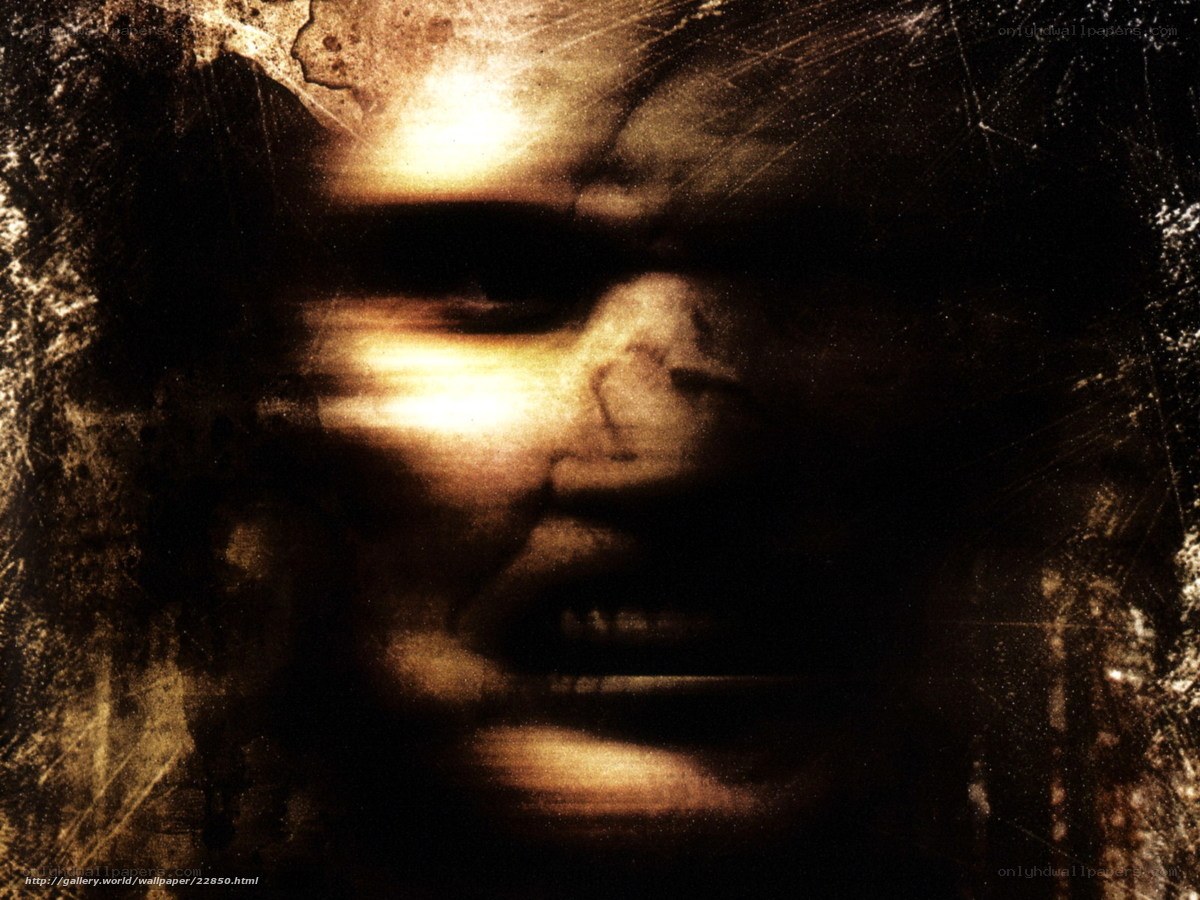 ghostly face in dark light
