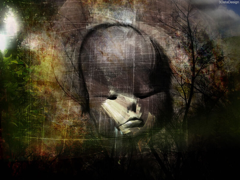 Ghostly Face in Forest