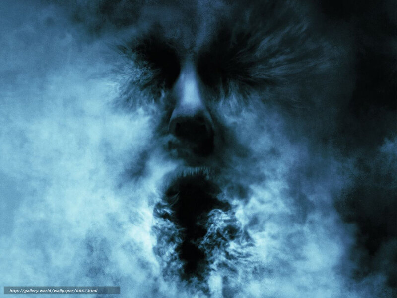 ghostly face in mist