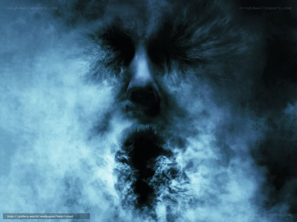 ghostly face in mist