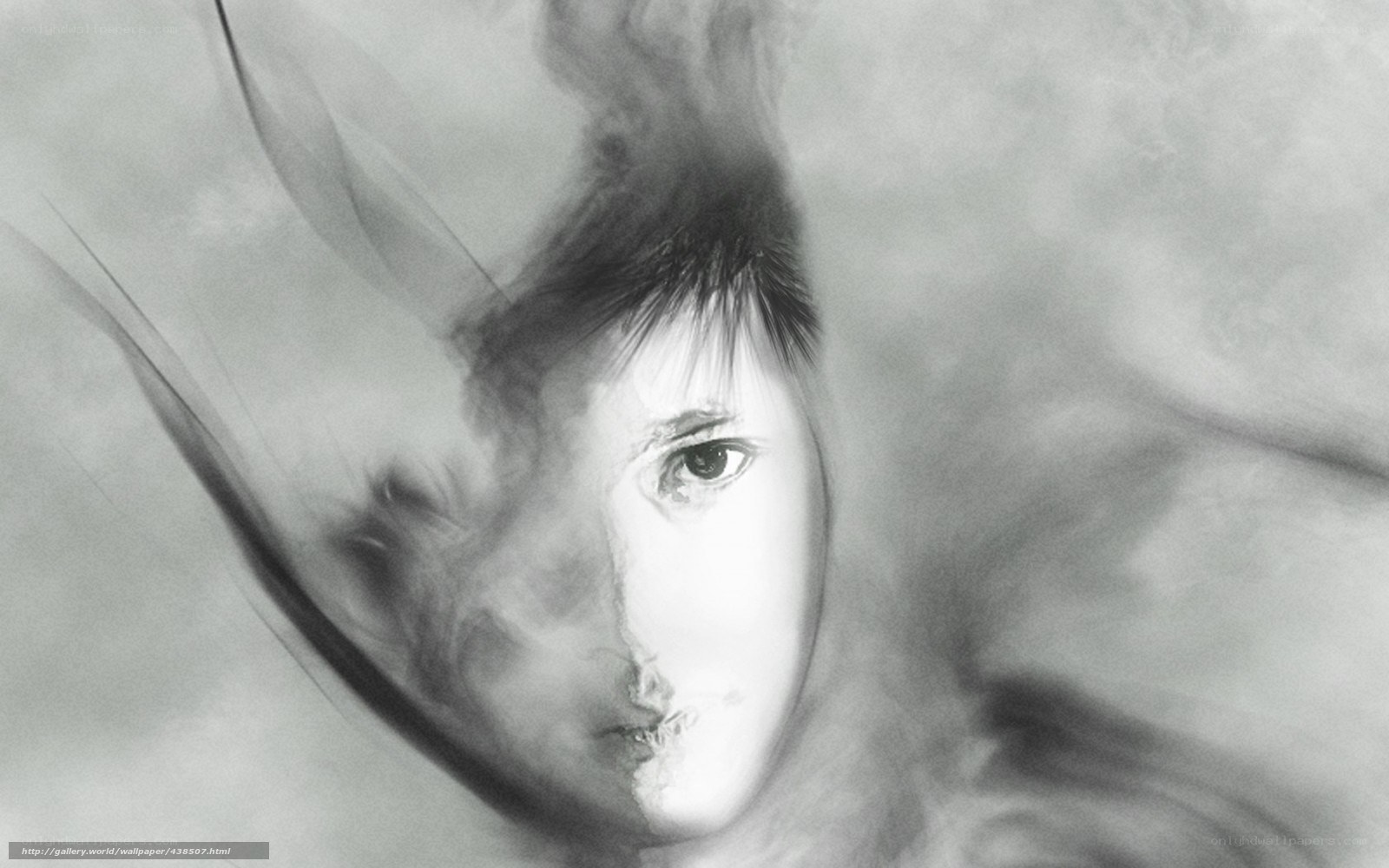 ghostly face in smoke