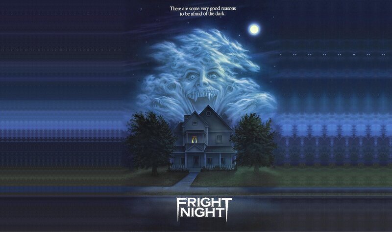 Ghostly Face over House — Blue