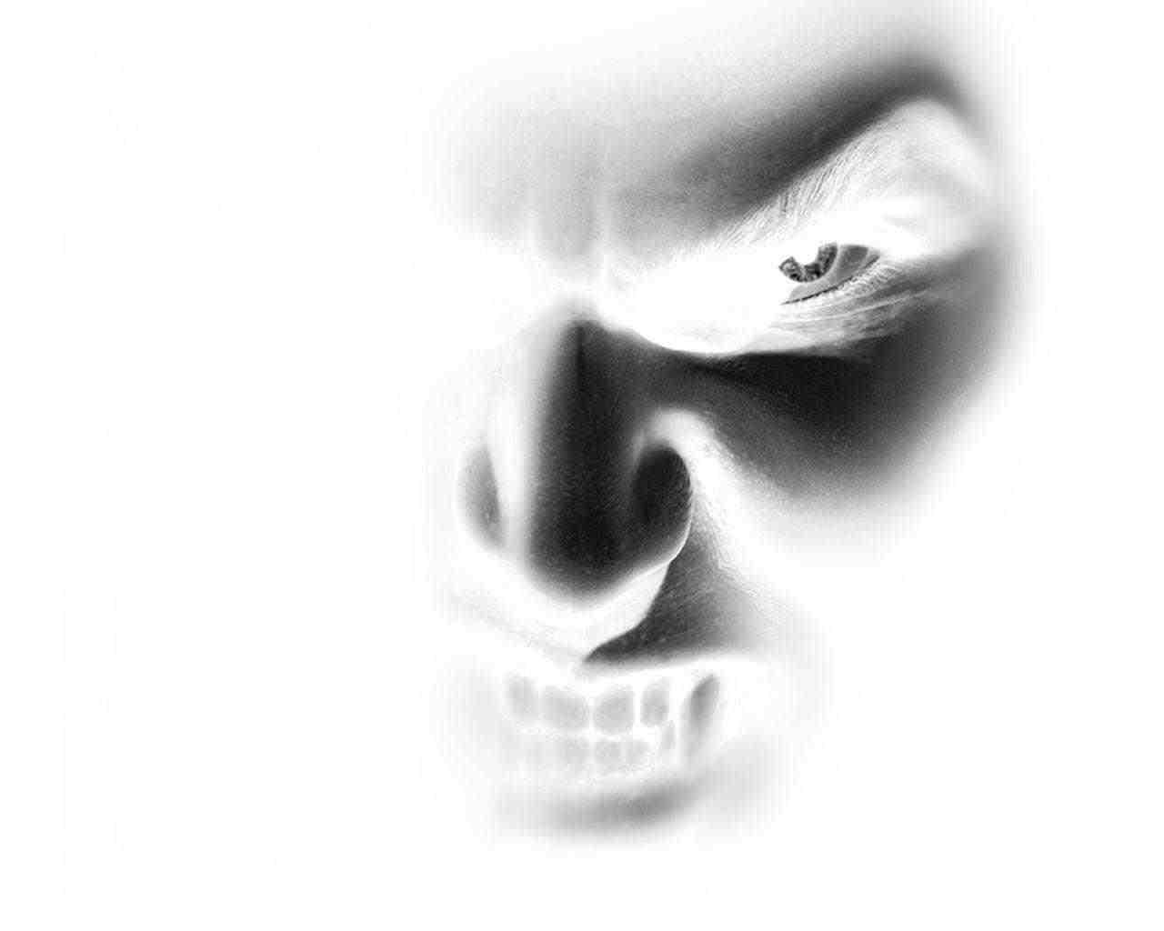 ghostly face with glowing eye