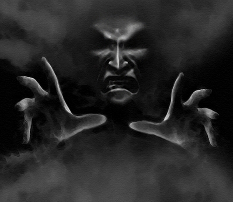 Ghostly Face with Hands