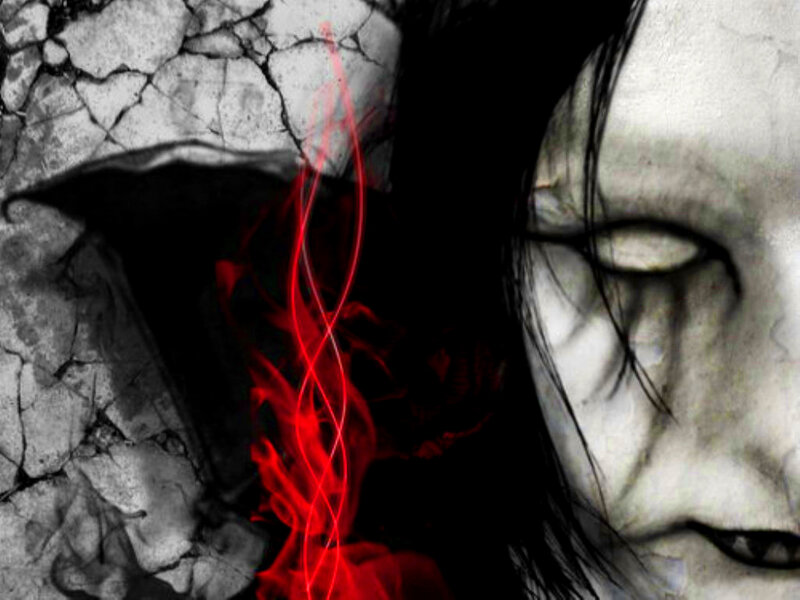 Ghostly Face with Red Energy