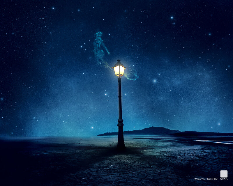 Ghostly Figure Above Lamp
