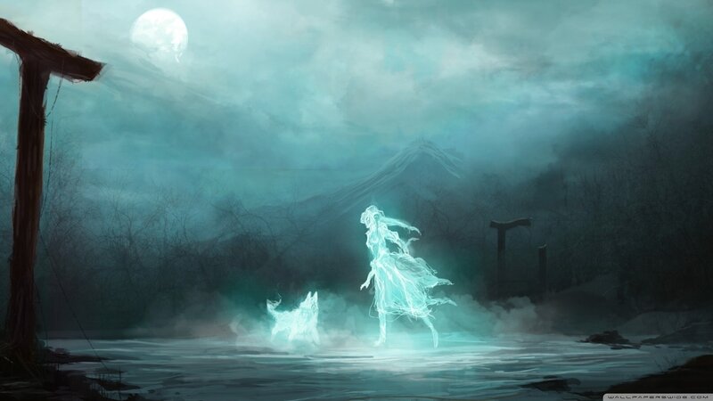 Ghostly Figure and Dog