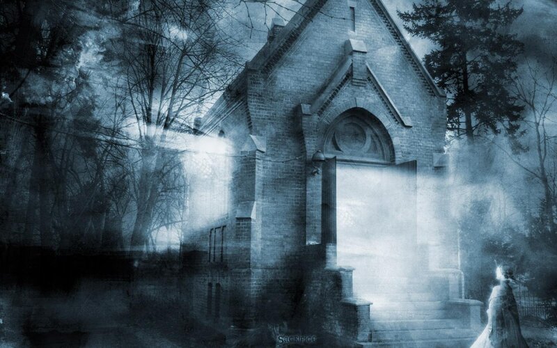 Ghostly figure at church