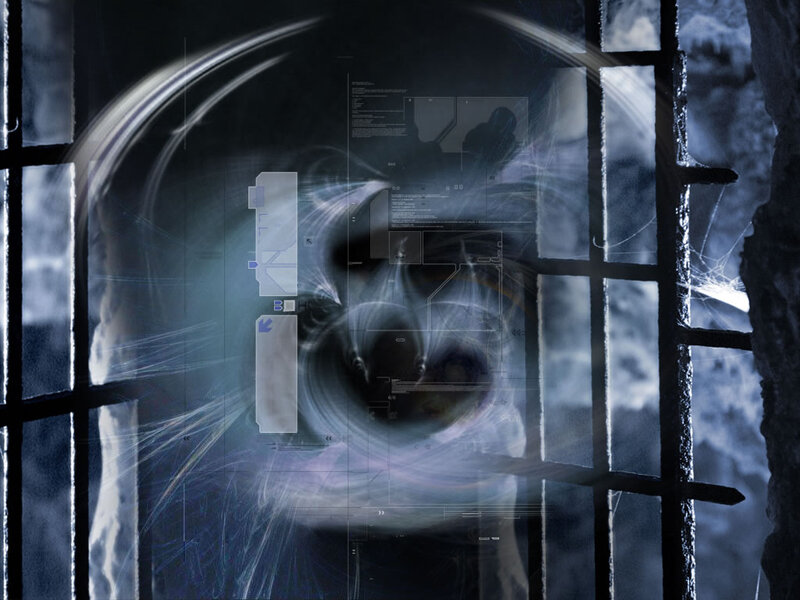 Ghostly Figure Behind Bars