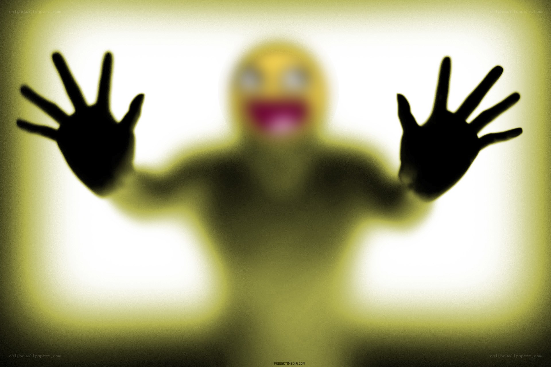 ghostly figure behind glass