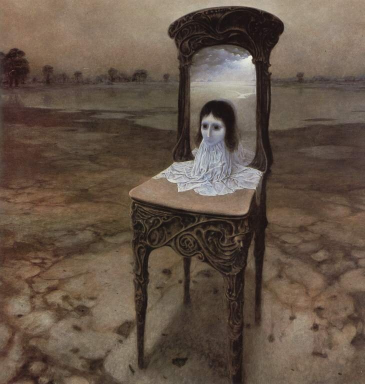Ghostly figure in a chair