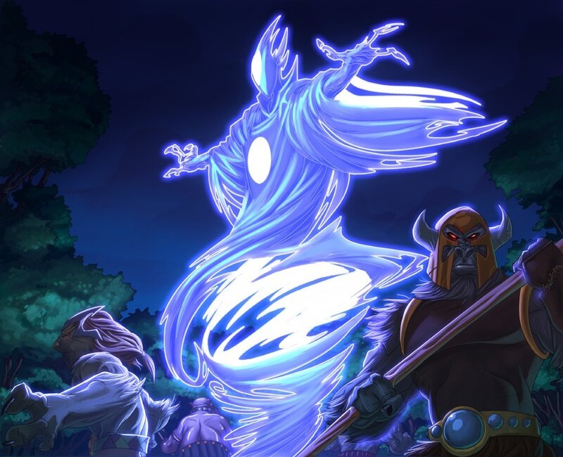 Ghostly figure in a forest