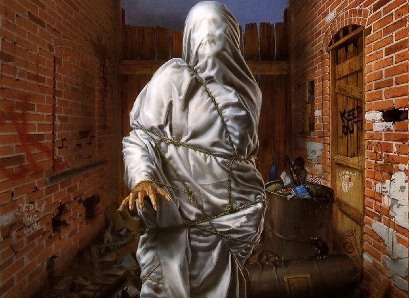 Ghostly figure in alleyway