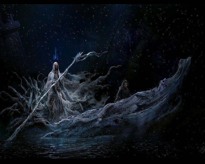 Ghostly Figure in Boat
