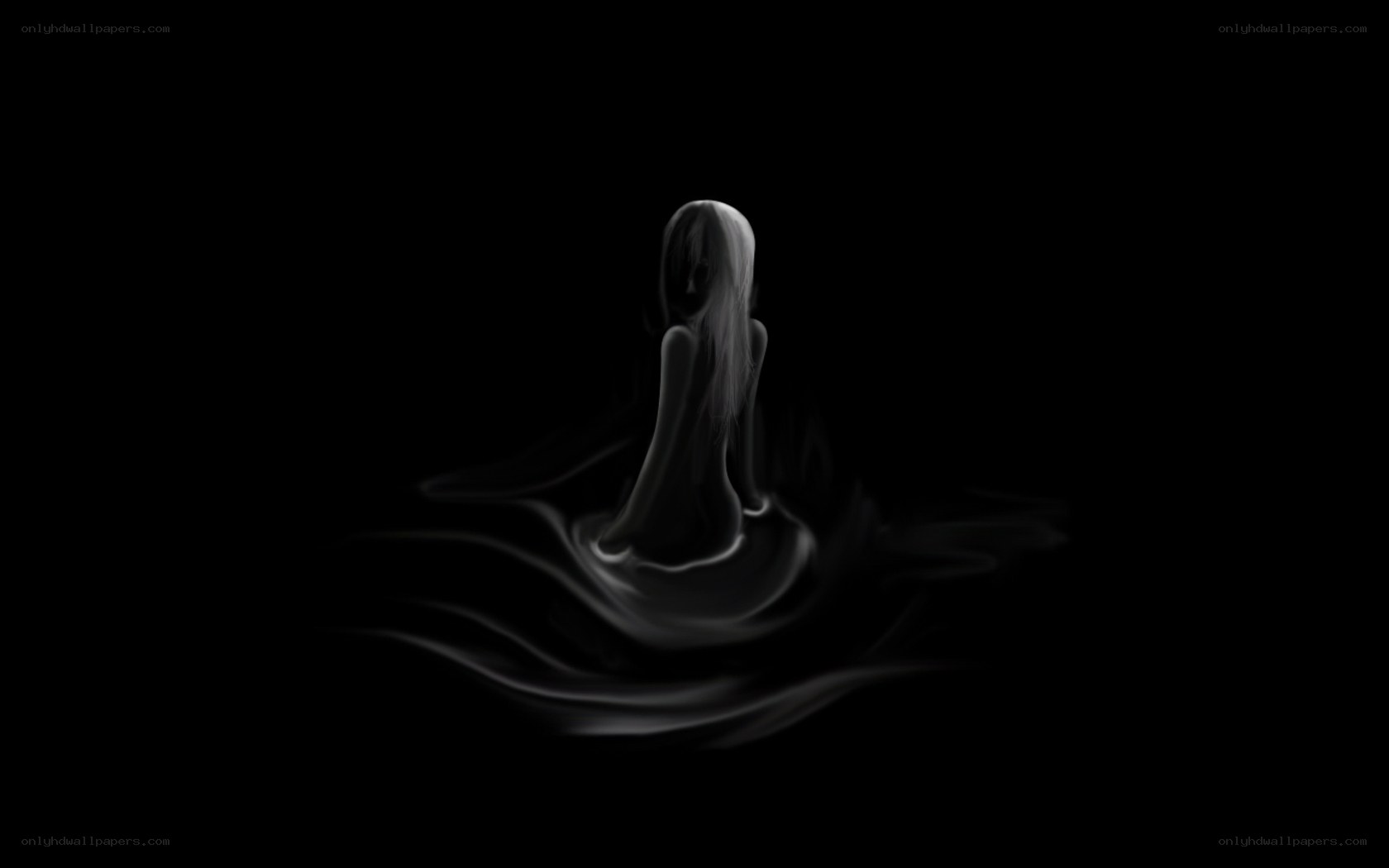 ghostly figure in dark water