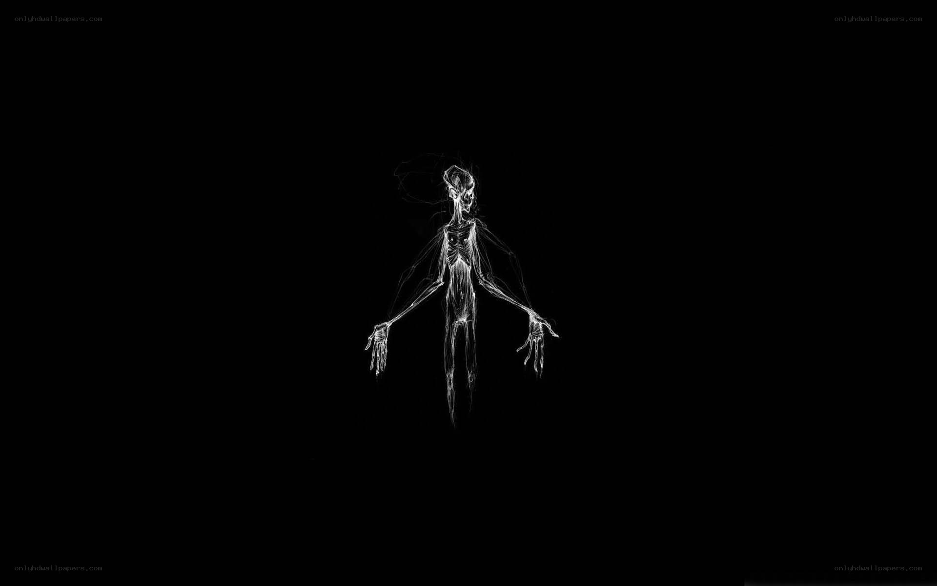 ghostly figure in darkness