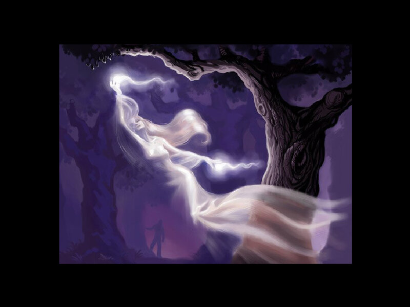 Ghostly Figure in Forest