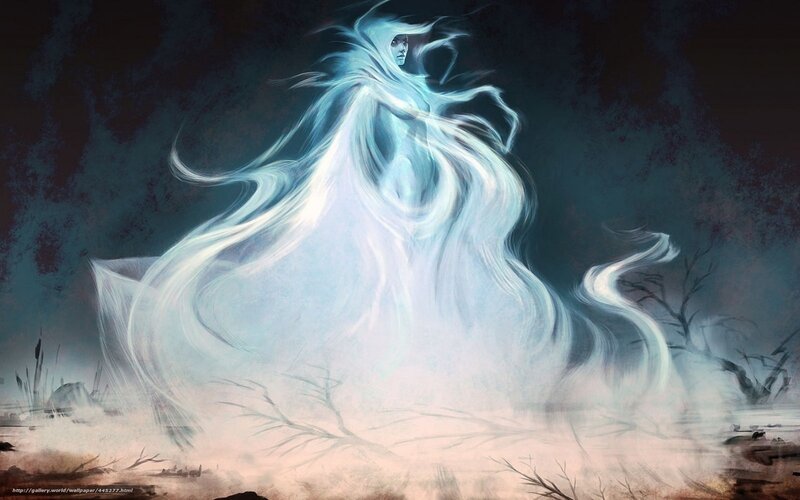 Ghostly figure in mist