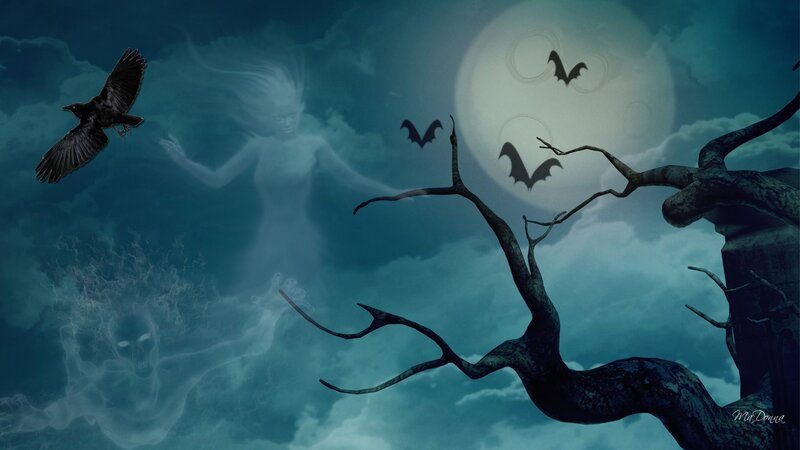 Ghostly Figure in Night Sky