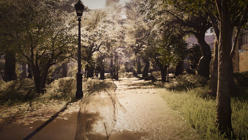 Ghostly Figure in Park