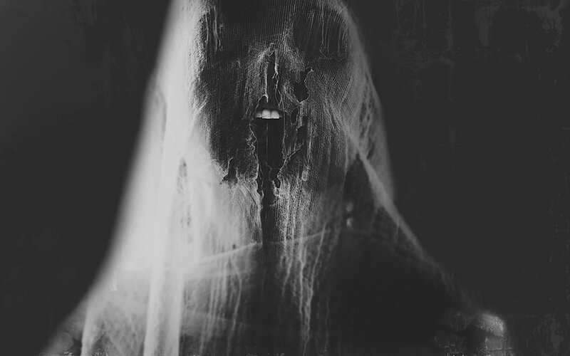 ghostly figure in veil