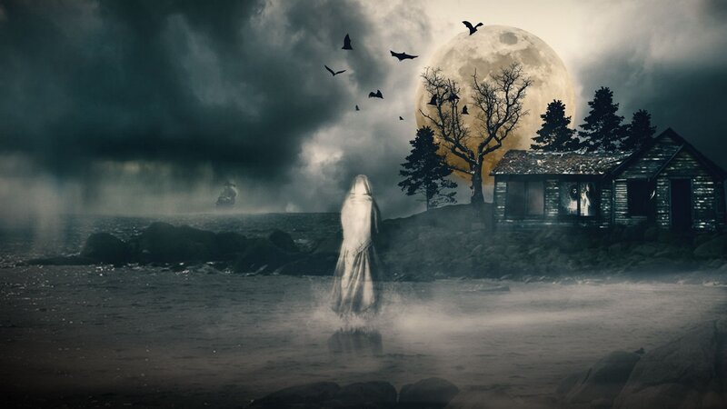 Ghostly Figure in Water — Gray