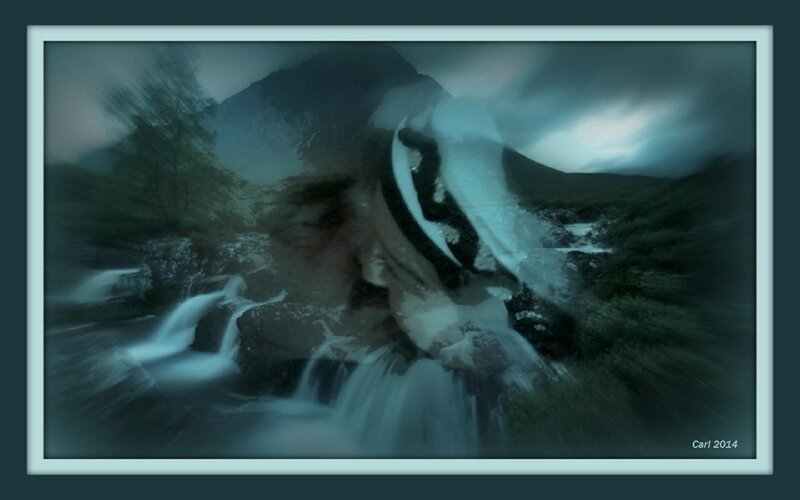 Ghostly Figure in Waterfall