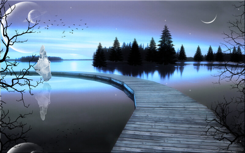 Ghostly Figure on Dock