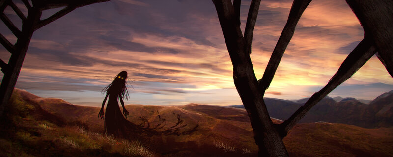 Ghostly Figure on Hill