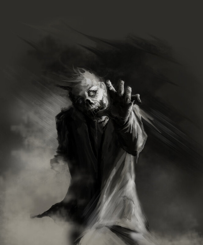 ghostly figure reaching out