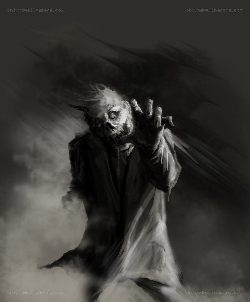 ghostly figure reaching out