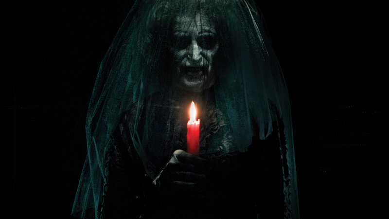 Ghostly Figure with Candle — Black