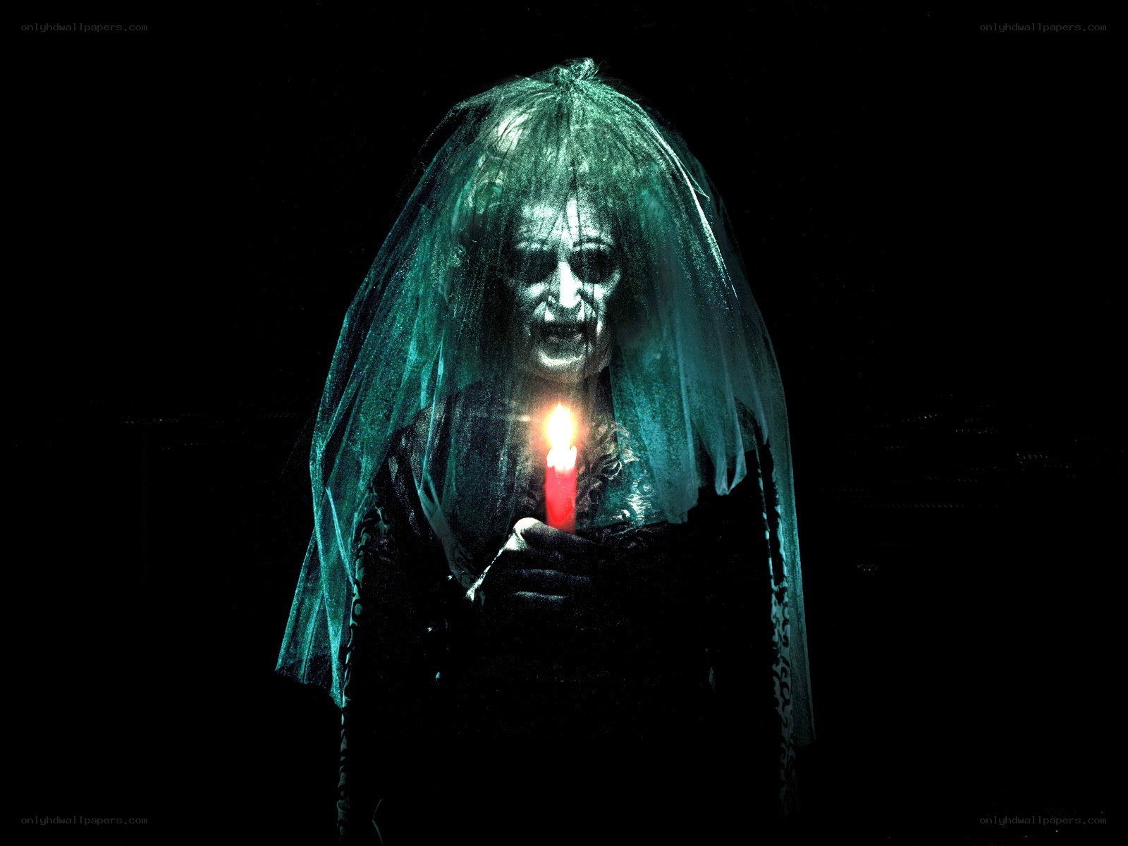 ghostly figure with candle
