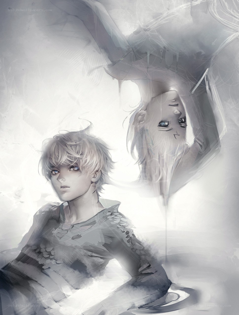 ghostly figure with child