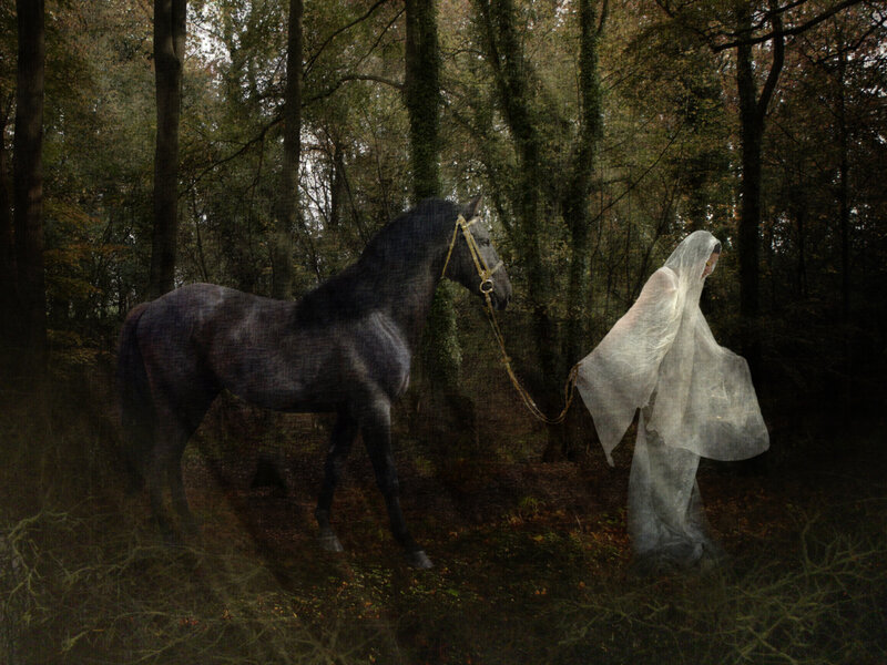 Ghostly Figure with Horse