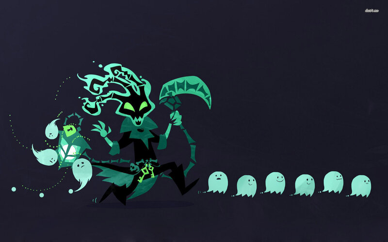 Ghostly Figure with Lantern — Green, Mysterious