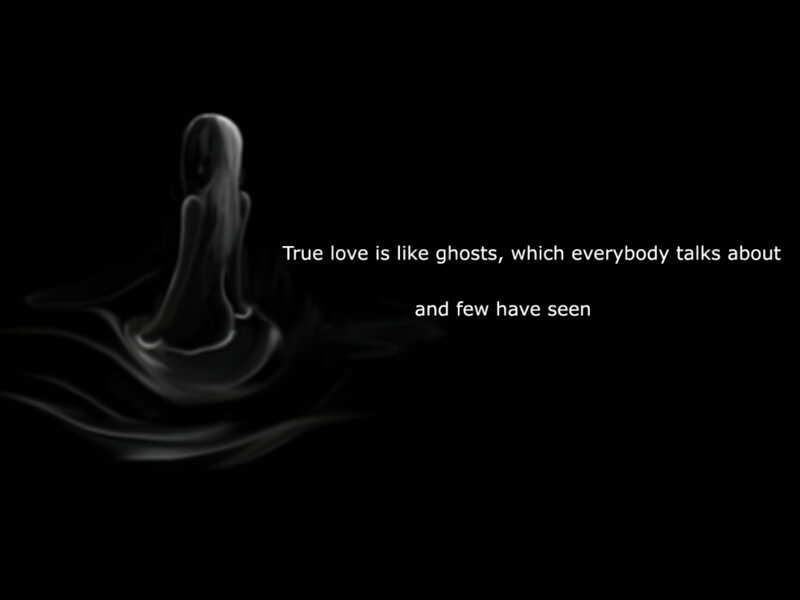 ghostly figure with quote