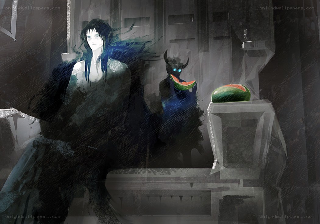 ghostly figures in a dark room