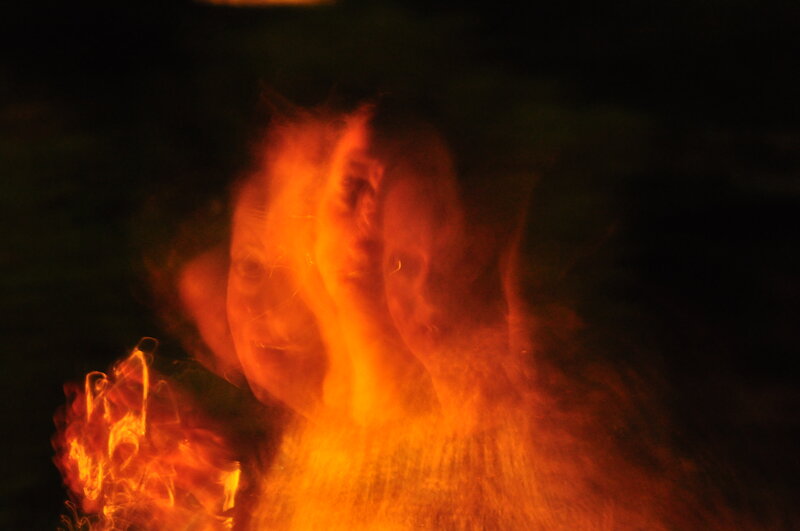 Ghostly Figures in Flames