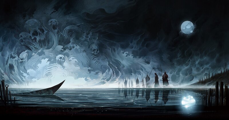 Ghostly Figures on a Boat
