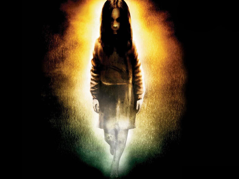 ghostly girl in golden light
