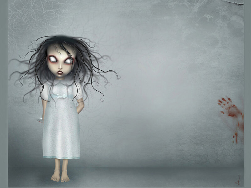 Ghostly Girl in White Dress