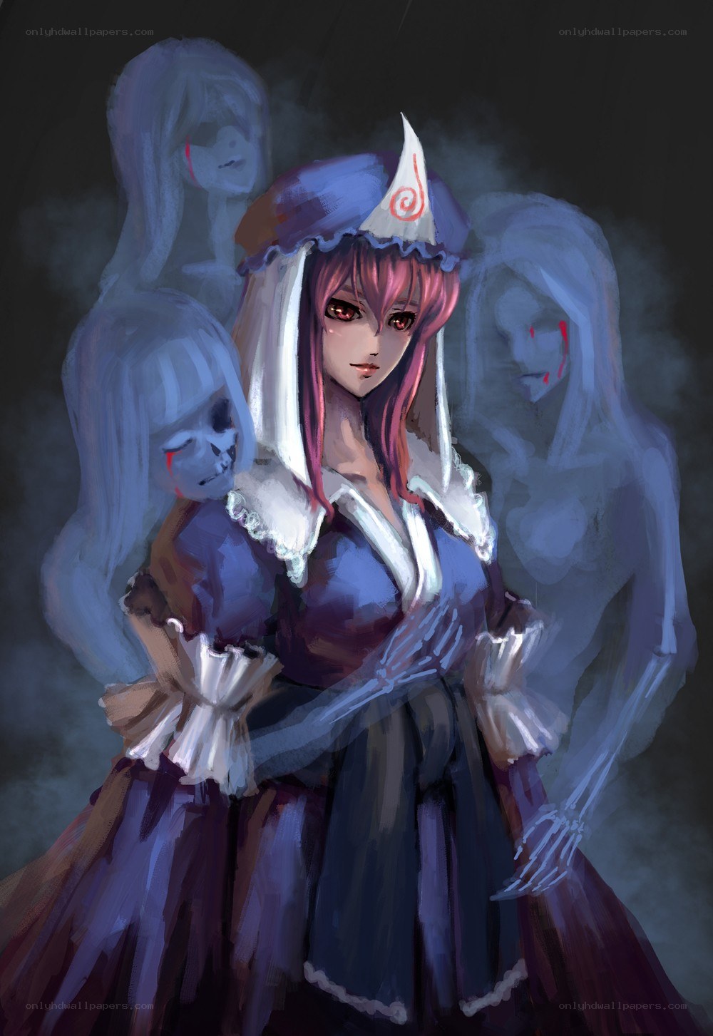 Ghostly girl with spirits